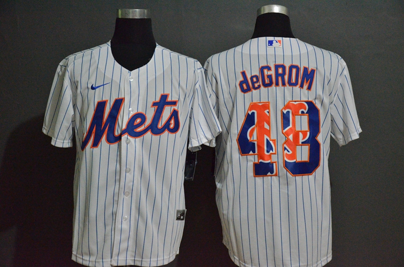 MLB Men New York Mets #48 de Grom Nike White Home 2020 Replica Player Jersey->new york mets->MLB Jersey